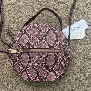 Pink and Black Snake Skin Purse